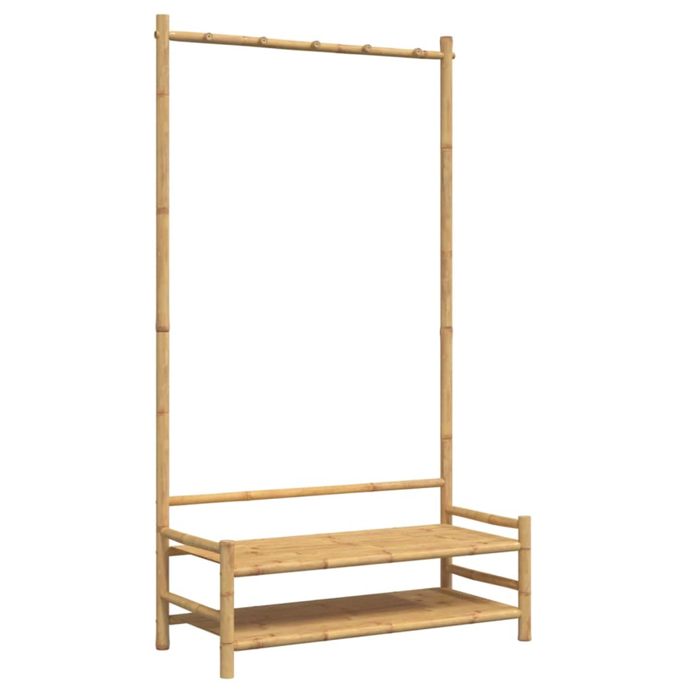 Porte-vêtement avec étagères 103x40x183 cm bambou