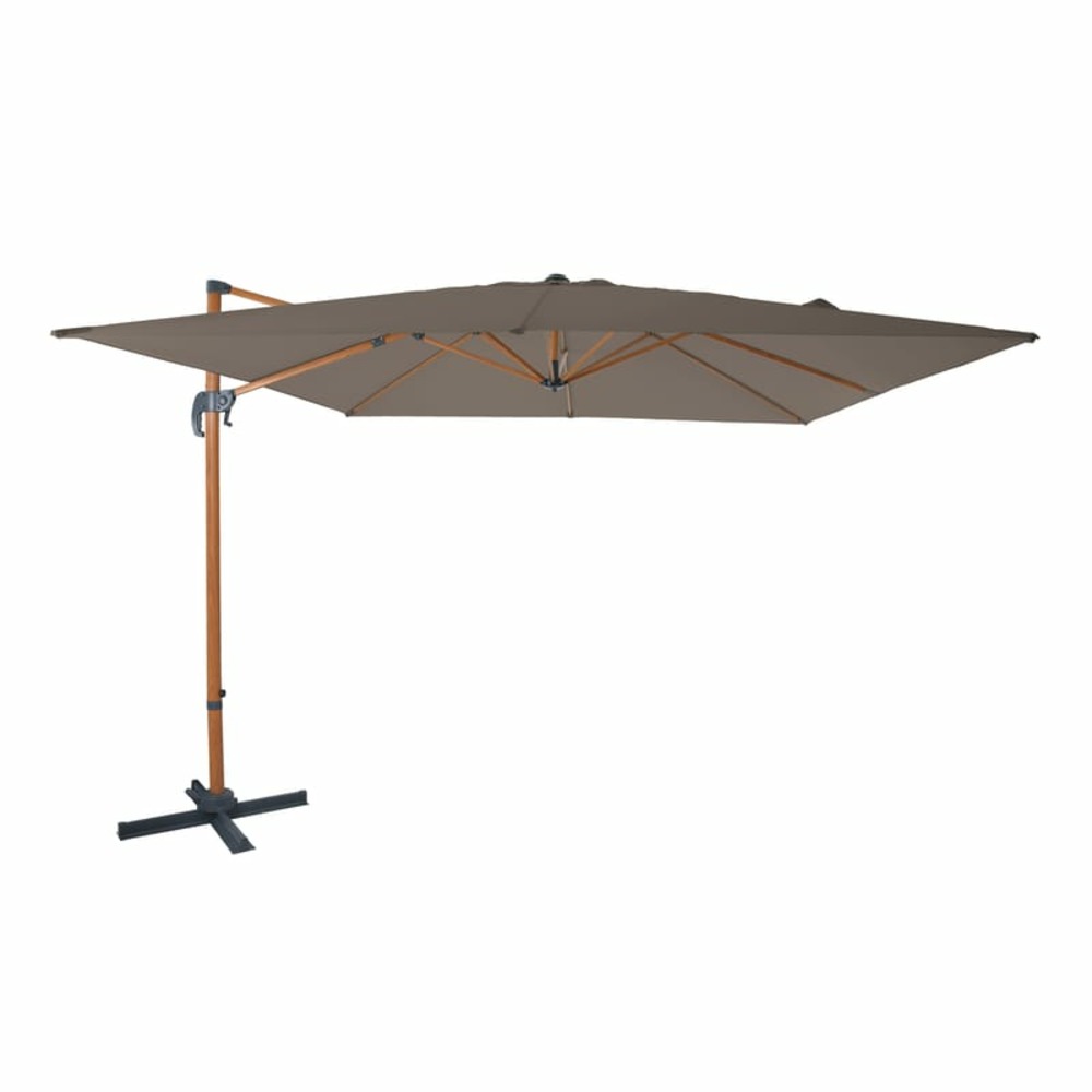 Parasol nima 300x300 taupe mât marron