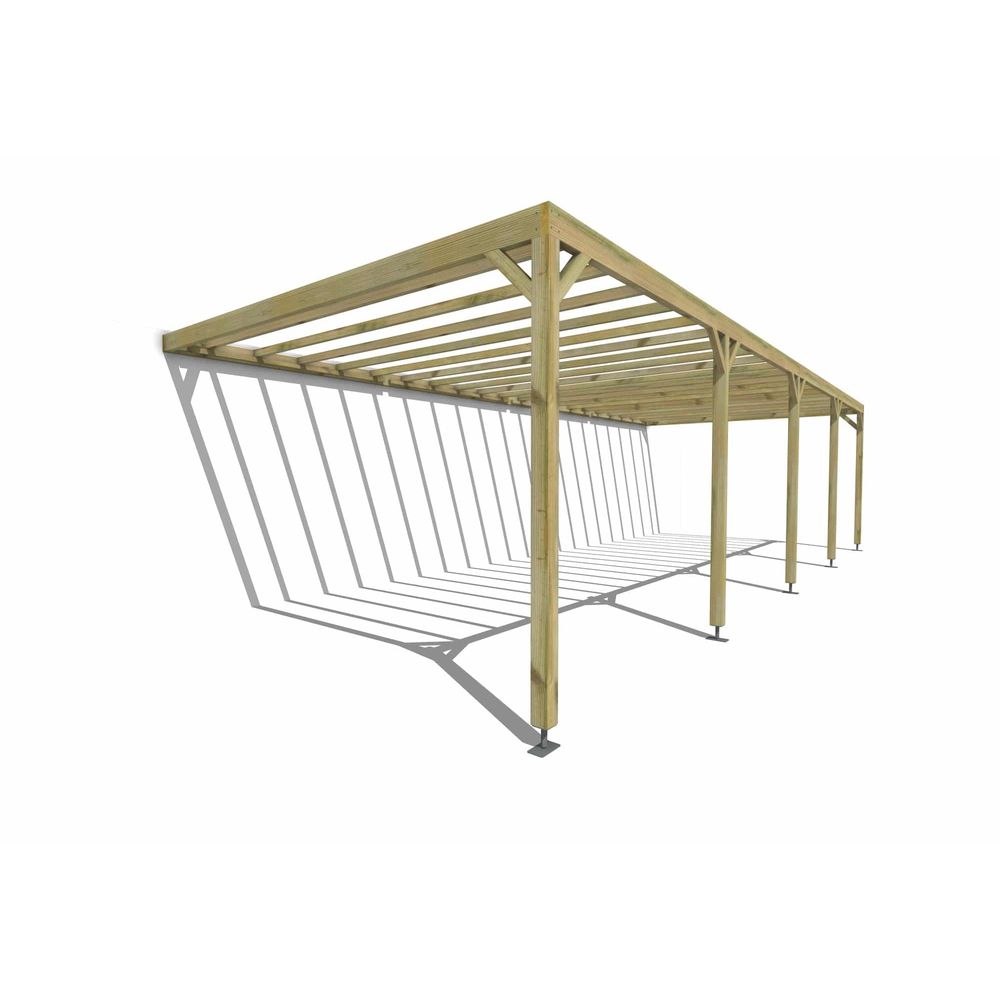 Pergola bois • 10m x 4m • adossée • sens profondeur • livraison comprise
