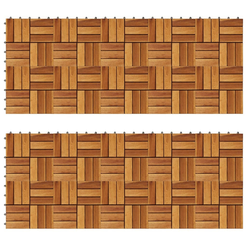 Kit de tuiles de plancher en acacia 30 x 30 cm 20 pcs