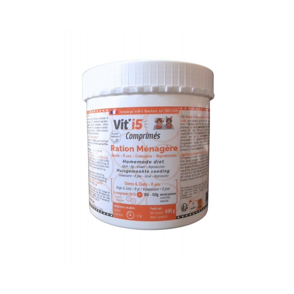 Vit'i5 orange comprimés – ration ménagère chien & chat 600 g
