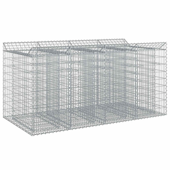 Lit surélevé gabion 2 pcs argenté