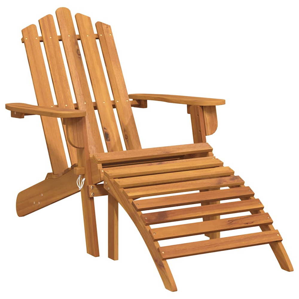 Chaise de jardin adirondack et repose-pied bois d'acacia massif