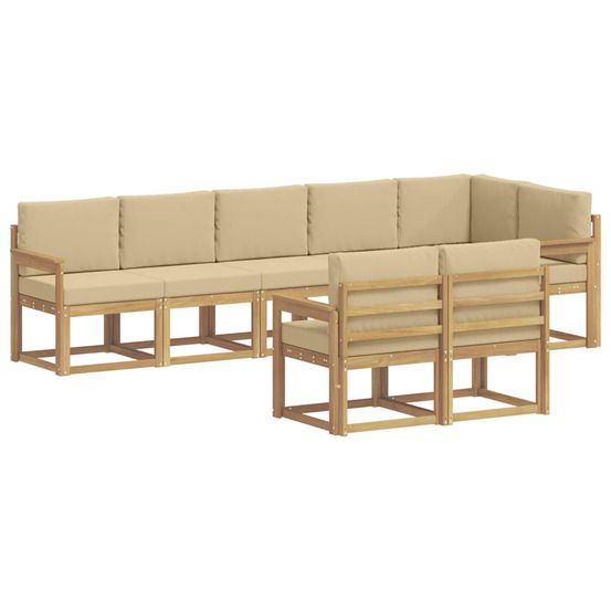 Ensemble de canapés d'extérieur 8 pc blanc et beige polyester
