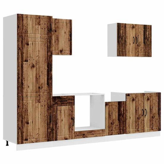 Ensemble d'armoires de cuisine 7 pcs lucca bois d'ingénierie