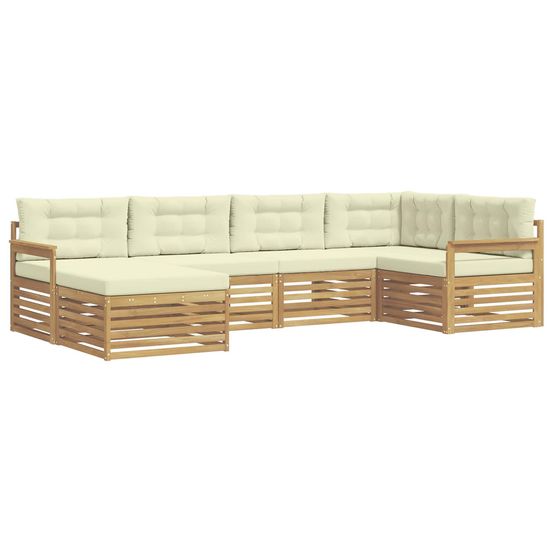Ensemble de canapés d'extérieur 6 pc blanc et crème polyester