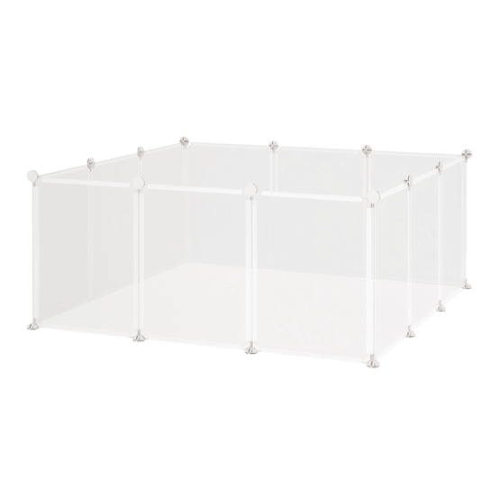 Parc rongeurs métal modulable 12 panneaux montage rapide 105x105x45cm blanc