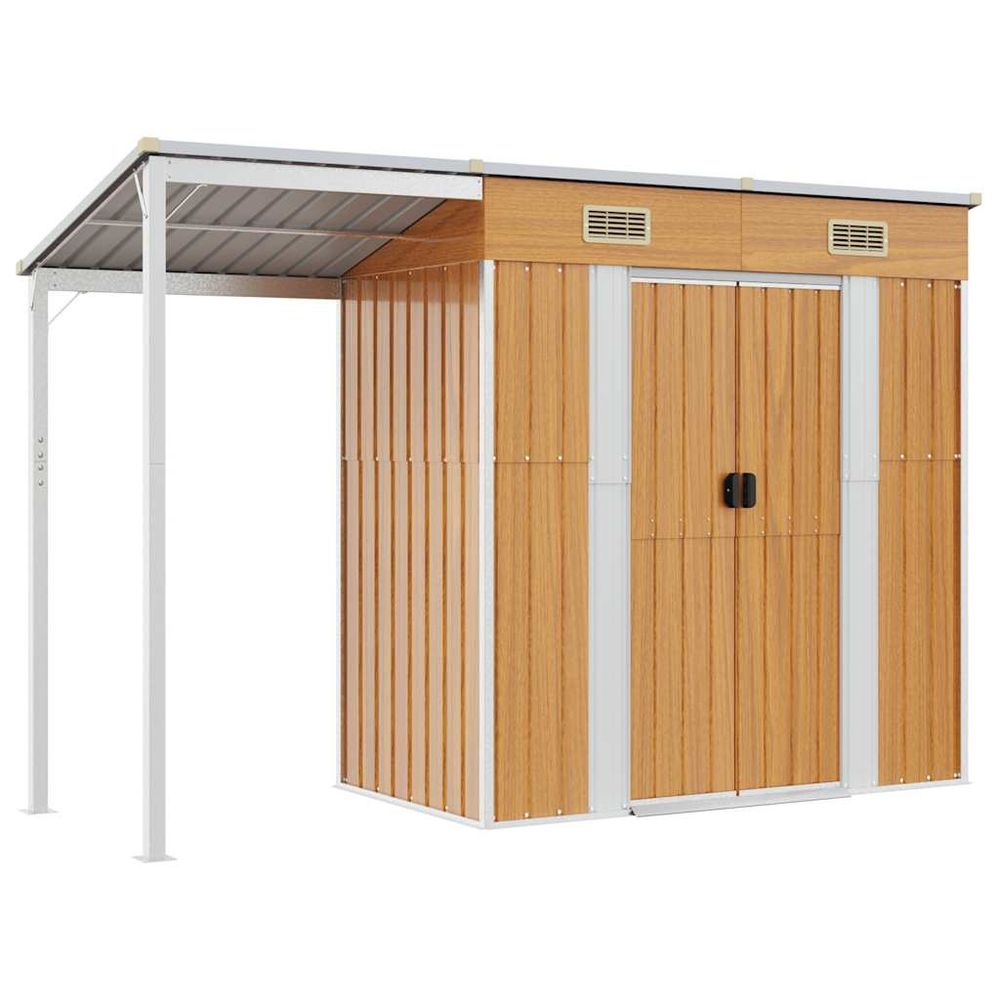 Abri de jardin avec toit prolongé marron clair 277x107x181 cm