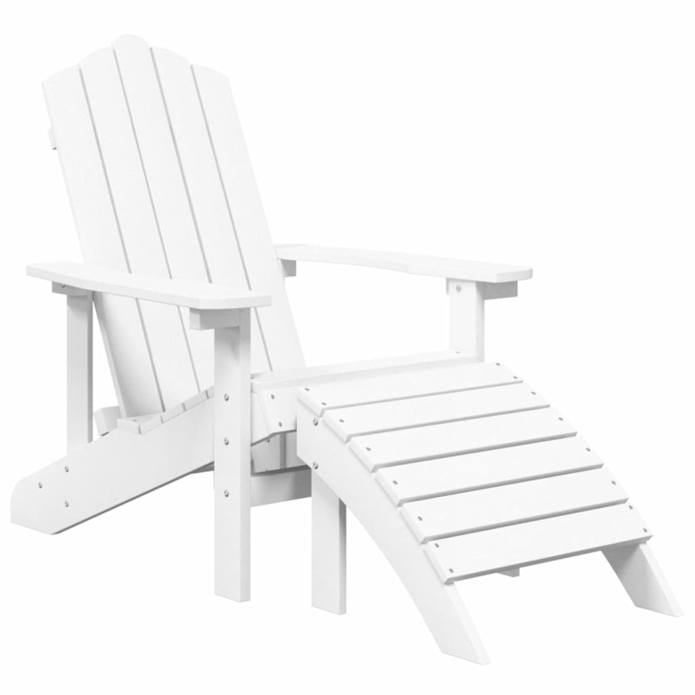 Chaise de jardin adirondack avec repose-pied pehd blanc