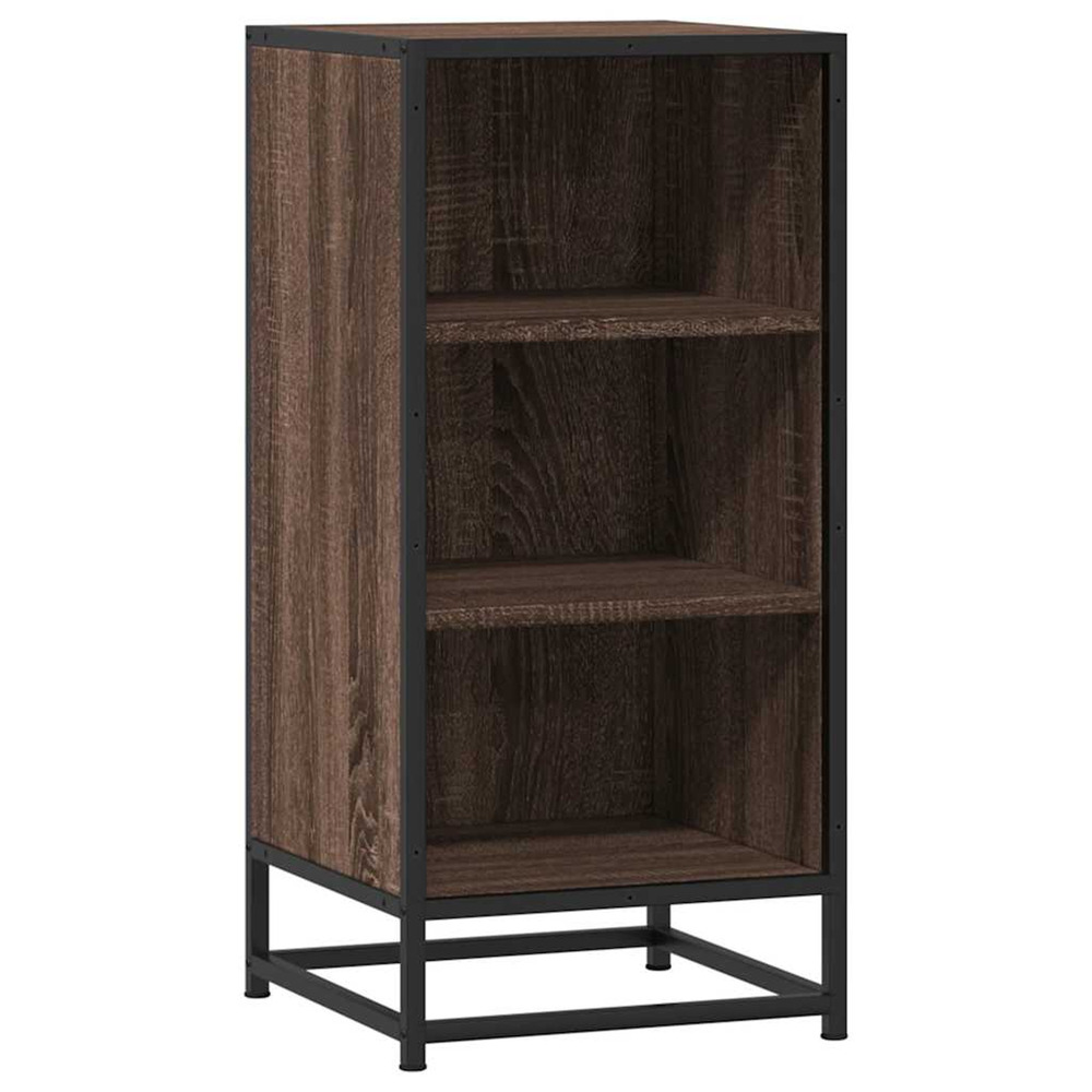 Buffet chêne marron 35,5x35x76 cm bois d'ingénierie et métal