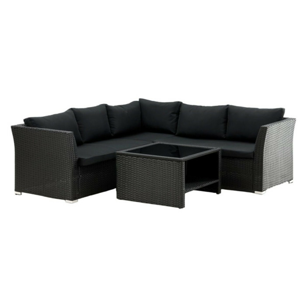 Salon d'angle de jardin haiti 194cm noir