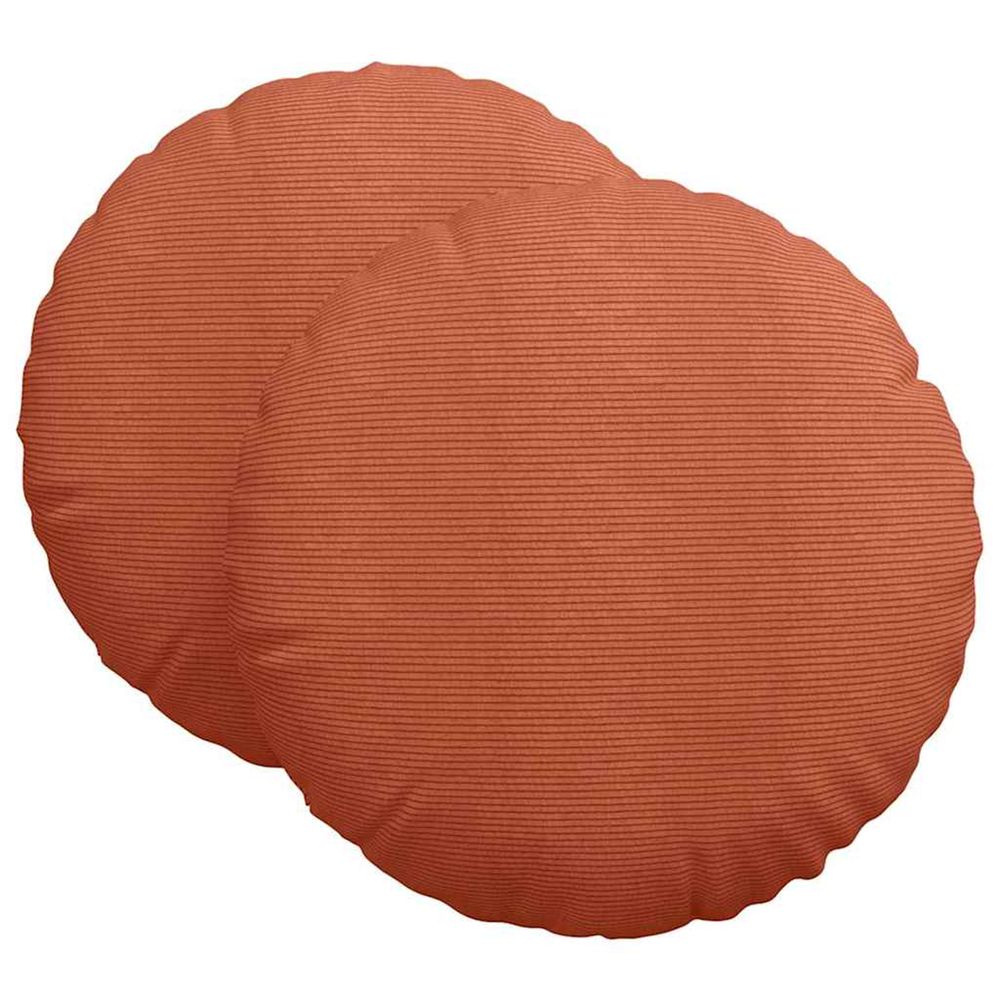 Coussins de siège 2 pc tissu en velours côtelé rouge orange