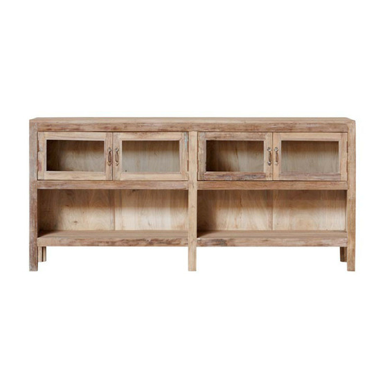 Buffet vitré en bois recyclé 34x89x192cm