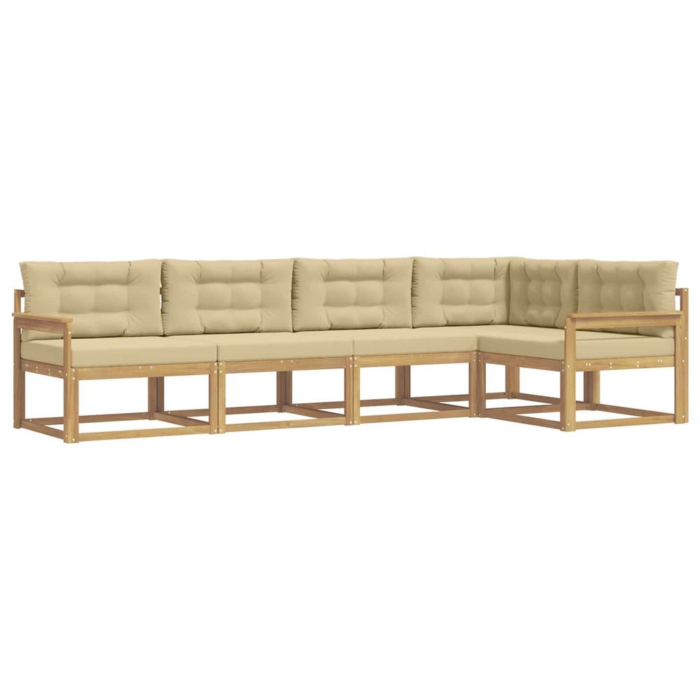 Ensemble de canapés d'extérieur 4 pc blanc et beige polyester