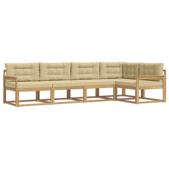 Ensemble de canapés d'extérieur 4 pc blanc et beige polyester
