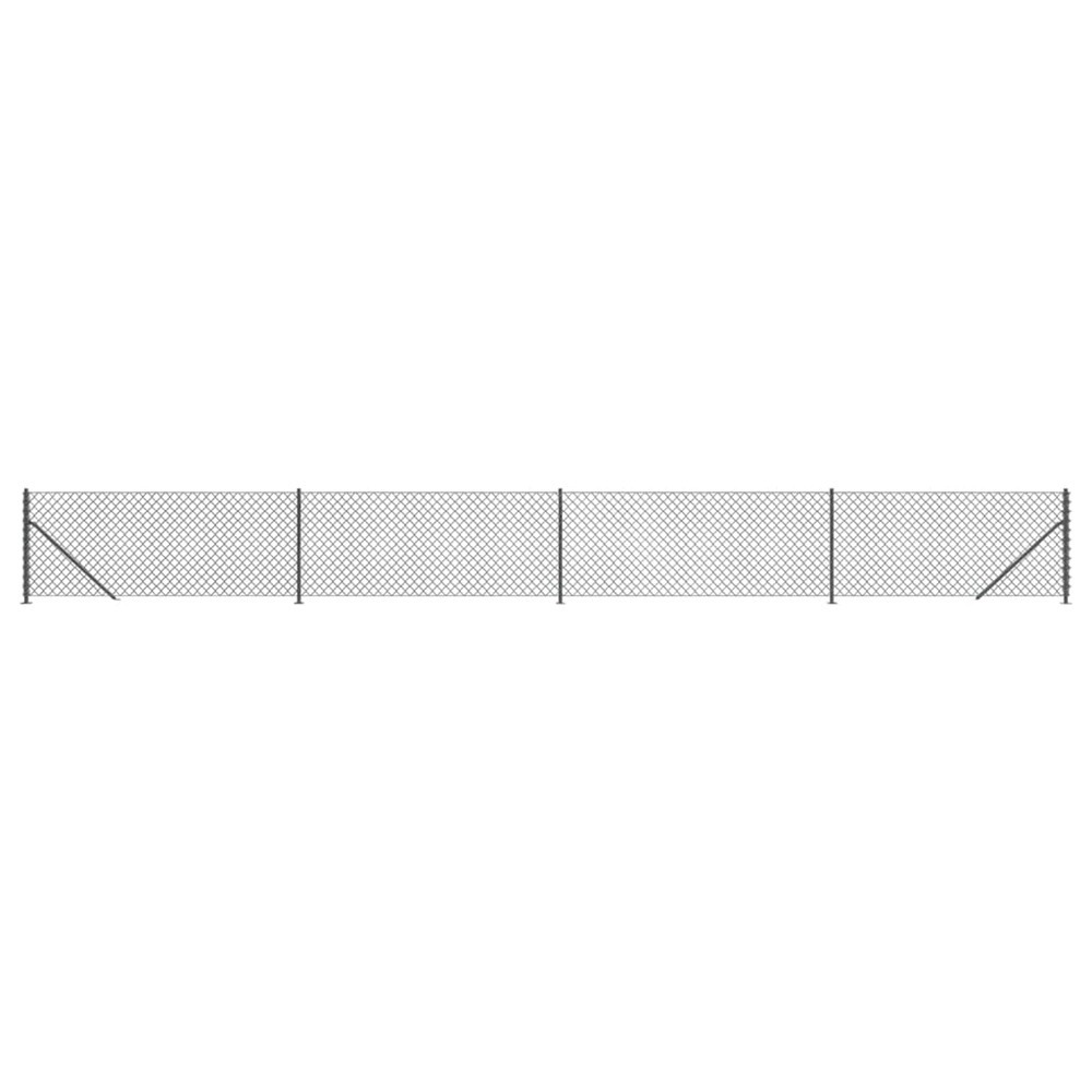 Clôture à mailles losangées avec bride anthracite 0,8x10 m
