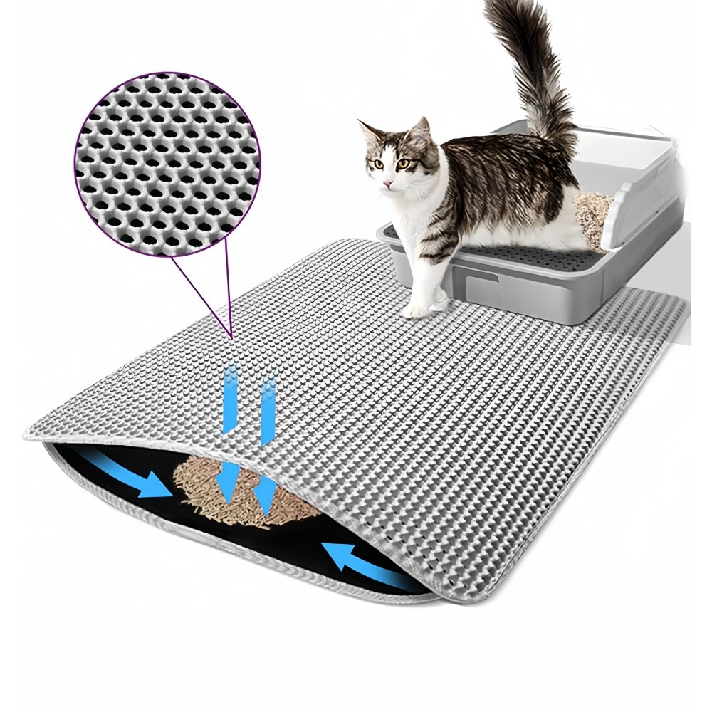 Tapis de litière pour chat gris