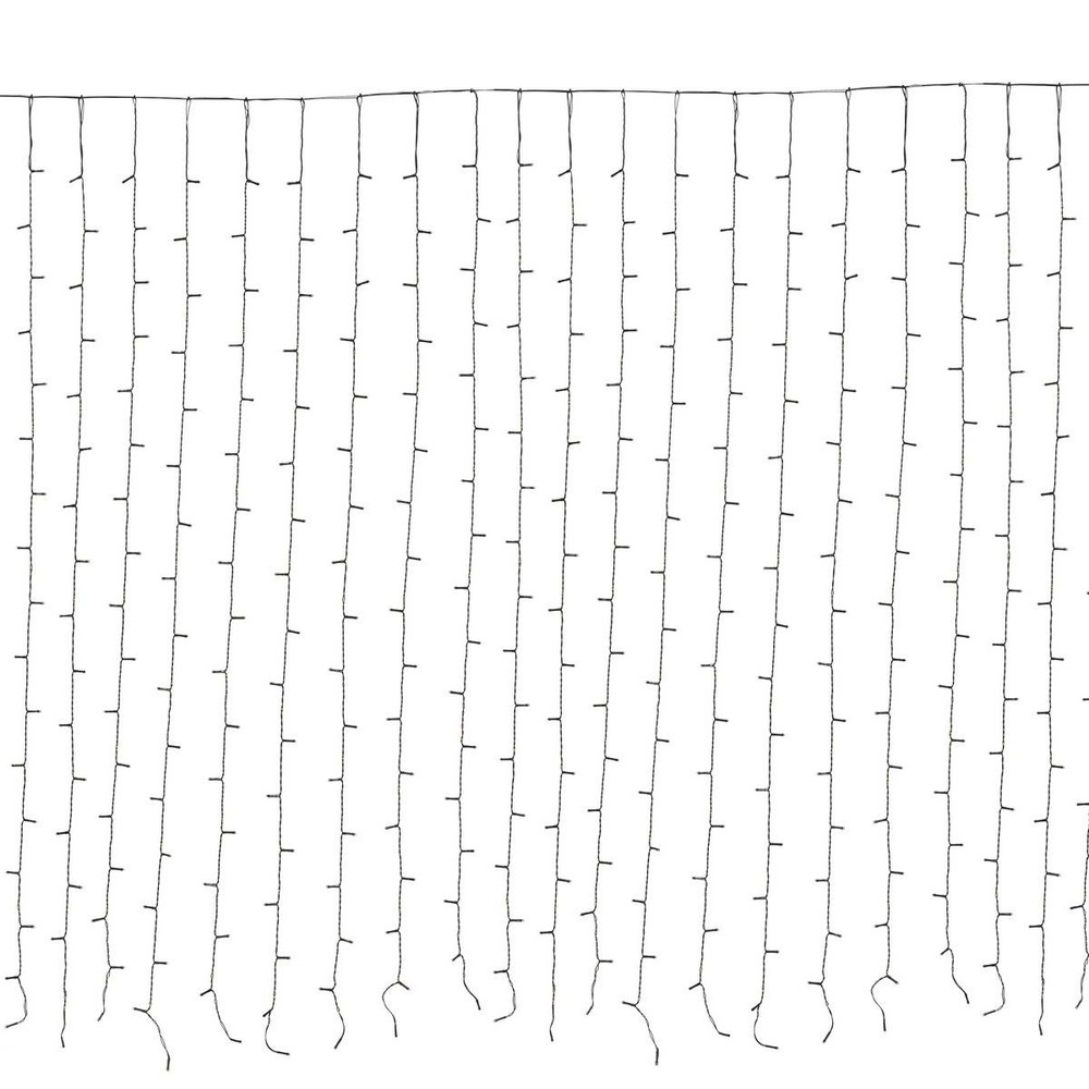 Rideau de façade lumineux extérieur solaire 425 led blanc chaud l.250cm