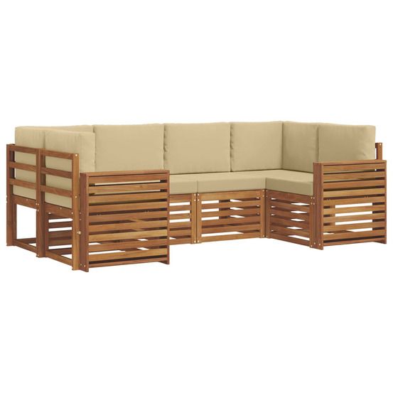 Ensemble de canapés d'extérieur 6 pc naturel et beige