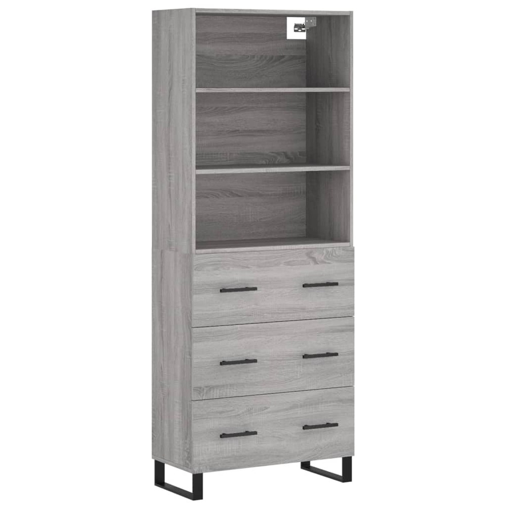 Buffet bahut commode armoire meuble de rangement organisateur cuisine salle de séjour salon haut sonoma 69,5 x 34 x 180 cm bo