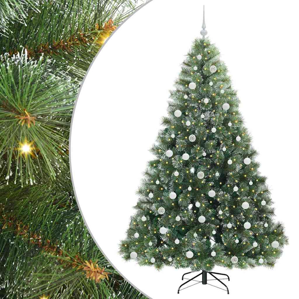 Sapin de noël artificiel avec 300 led vert 210 cm pe et pvc