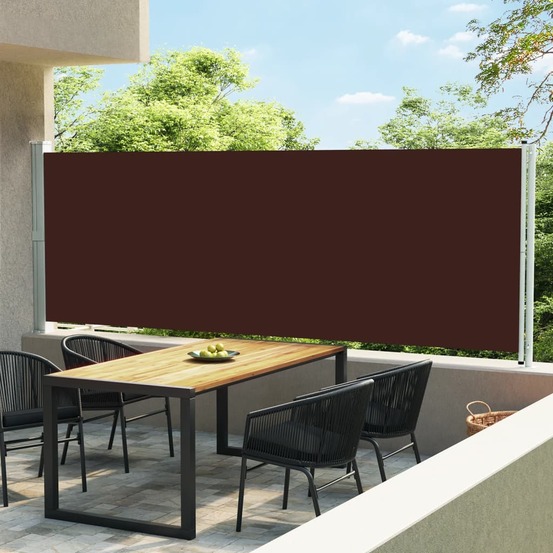 Auvent latéral rétractable de patio 600x160 cm marron