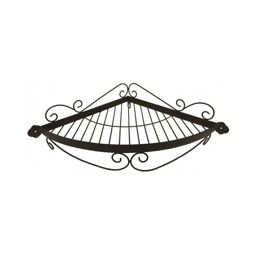 Etagère murale d'angle en fer forgé marron 51 x 34 cm