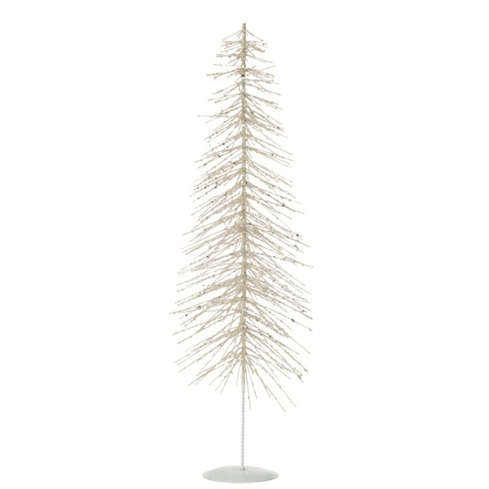 Sapin de noël à paillettes en plastique argenté 18x18x58 cm