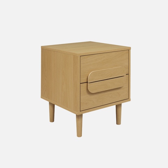Table de chevet vintage décor bois 2 tiroirs l 40 x p 40 x h 50cm - juliana