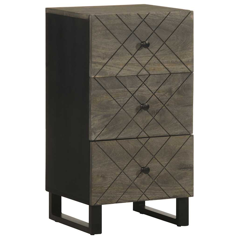 Buffet noir 40x33x75 cm bois massif de manguier