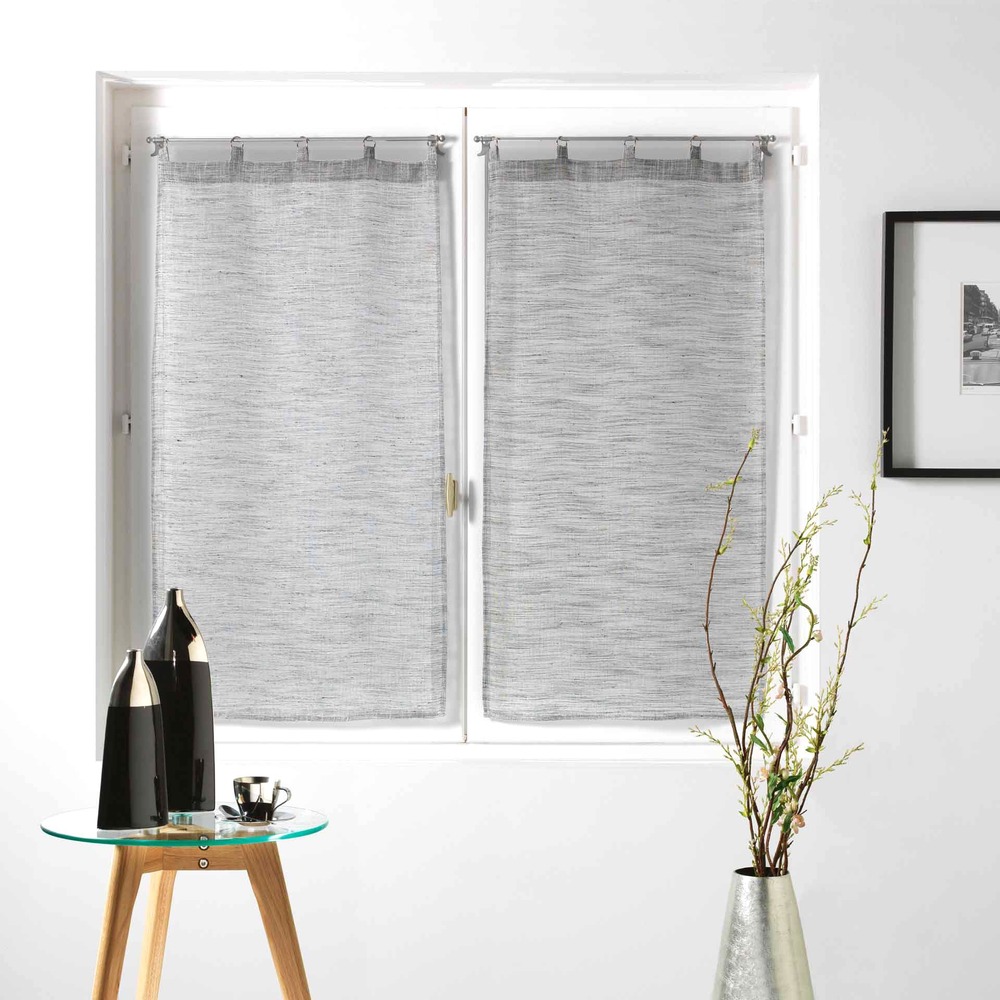Paire de rideaux voile 60x90cm milza anthracite