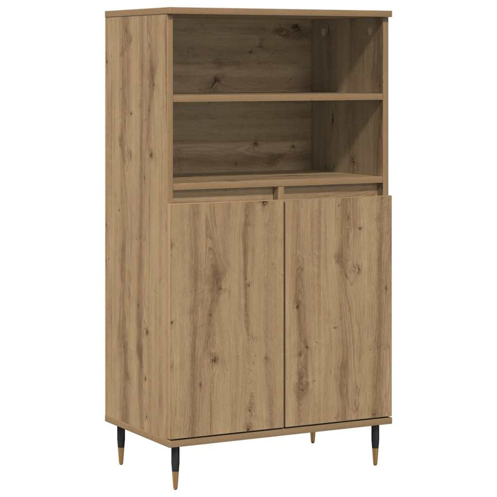 Buffet haut chêne artisanal 60x36x110 cm bois d'ingénierie