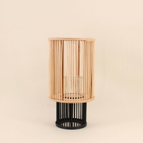 Lanterne ronde en bambou 44x23cm