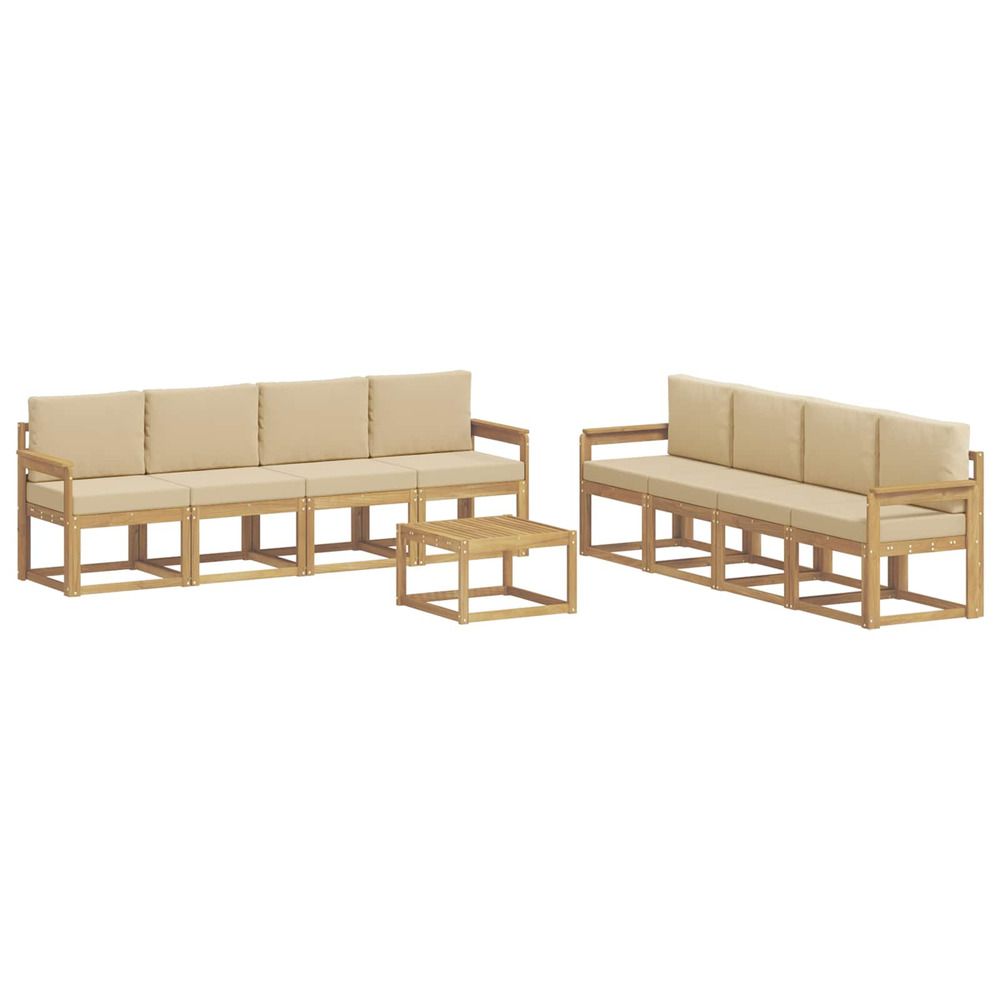 Ensemble de canapés d'extérieur 9 pc blanc et beige
