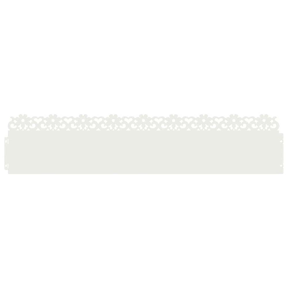 Bordures de pelouse 20 pc 103 x 0,05 x 22 cm acier blanc