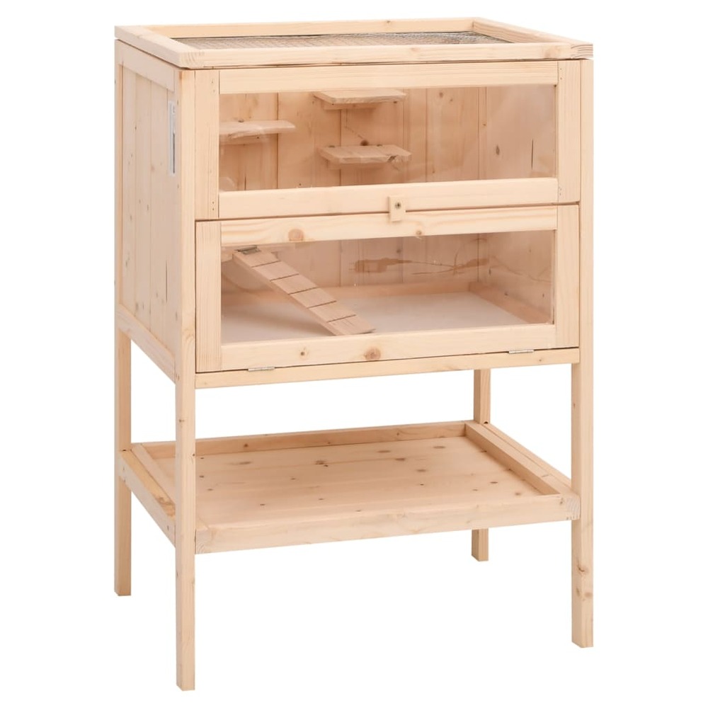 Cage à hamster 55x40x80 cm bois massif de sapin