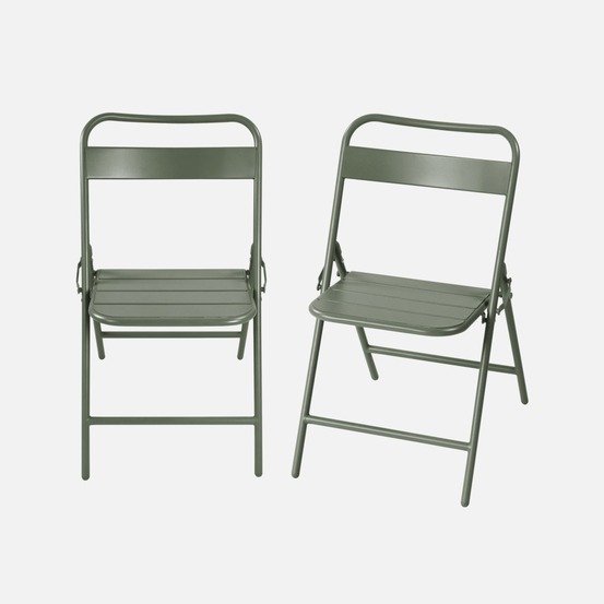 Lot de 2 chaises de jardin pliante acier, 44.3 x 49 x 79.7 cm - amélia