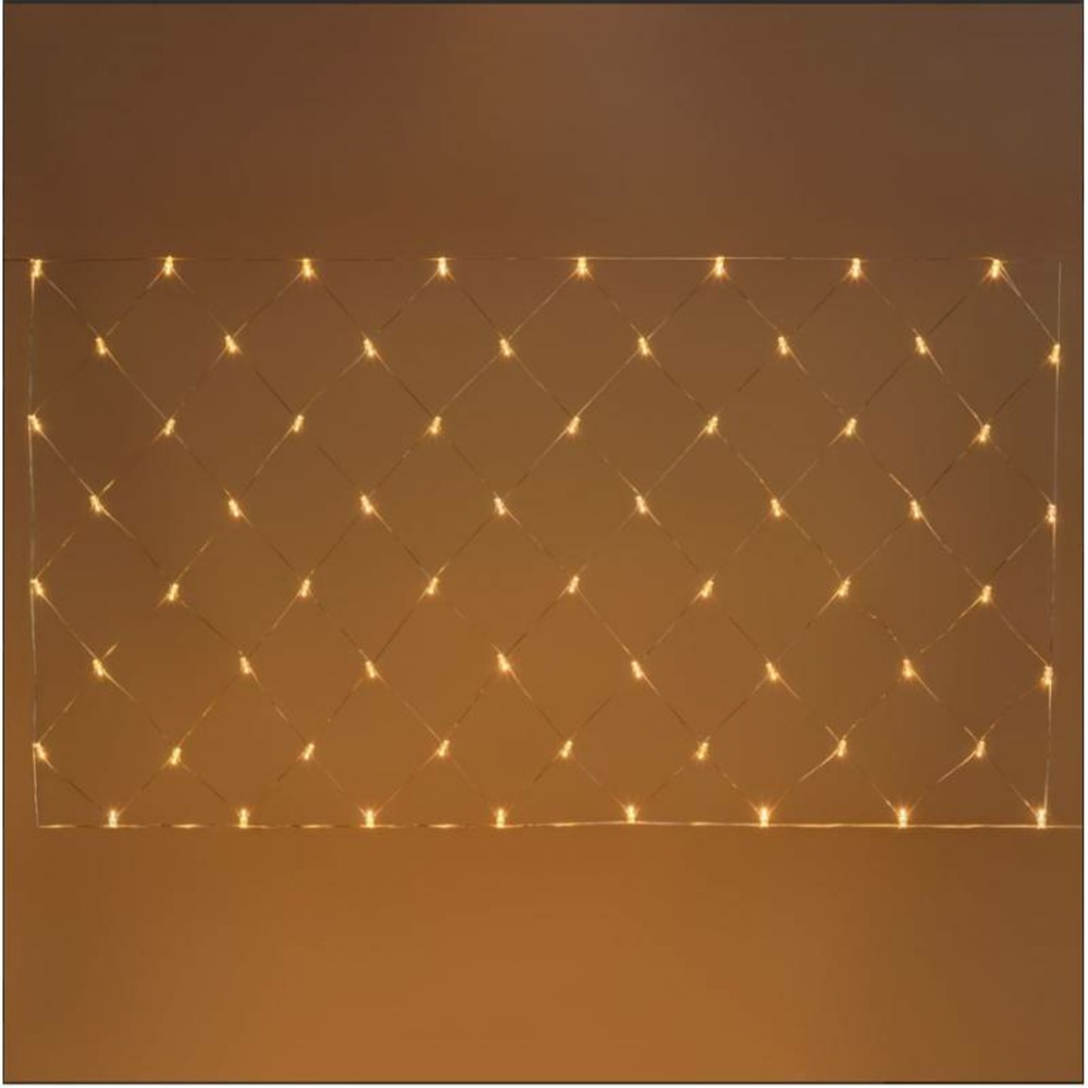 Filet lumineux raccordable 64 led blanc chaud professionnelle 2mxh1m 24v lotti