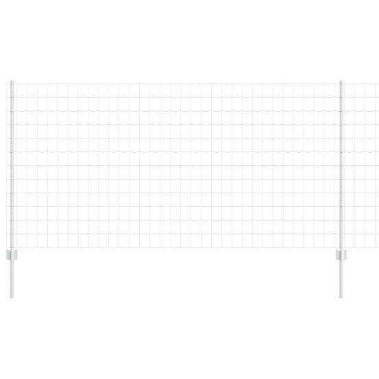 Clôture avec poteau argenté 1,2 x 25 m acier