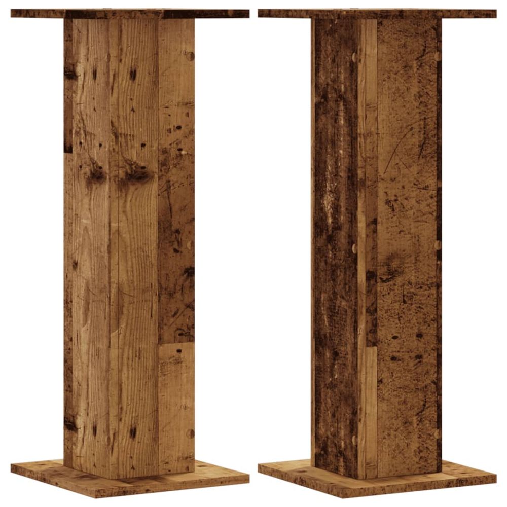 Supports pour plantes 2 pcs vieux bois bois d'ingénierie