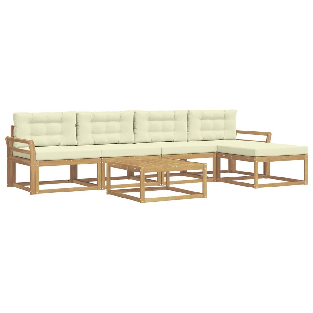 Ensemble de canapés d'extérieur 6 pc blanc et crème polyester