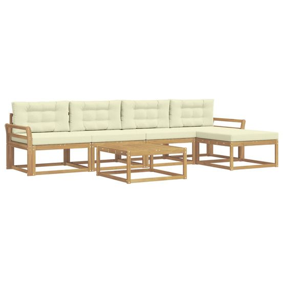 Ensemble de canapés d'extérieur 6 pc blanc et crème polyester