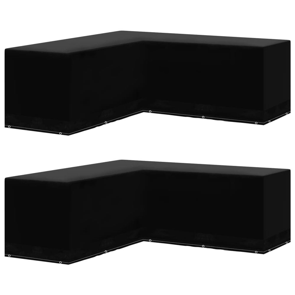 Housses de salon de jardin 2pcs forme l 12 œillets 250x250x90cm