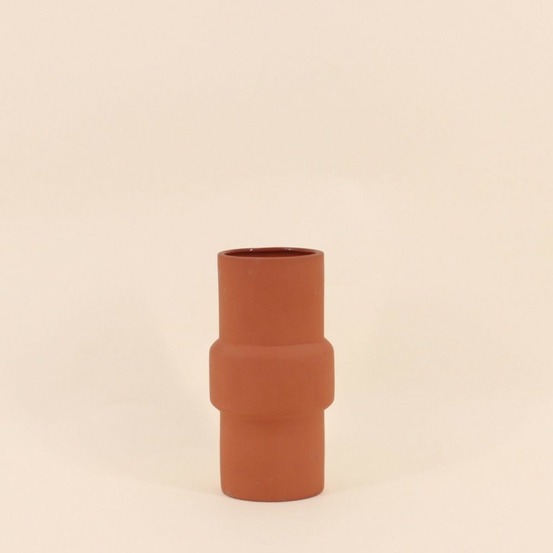 Vase tube rond, h20cm, tinien