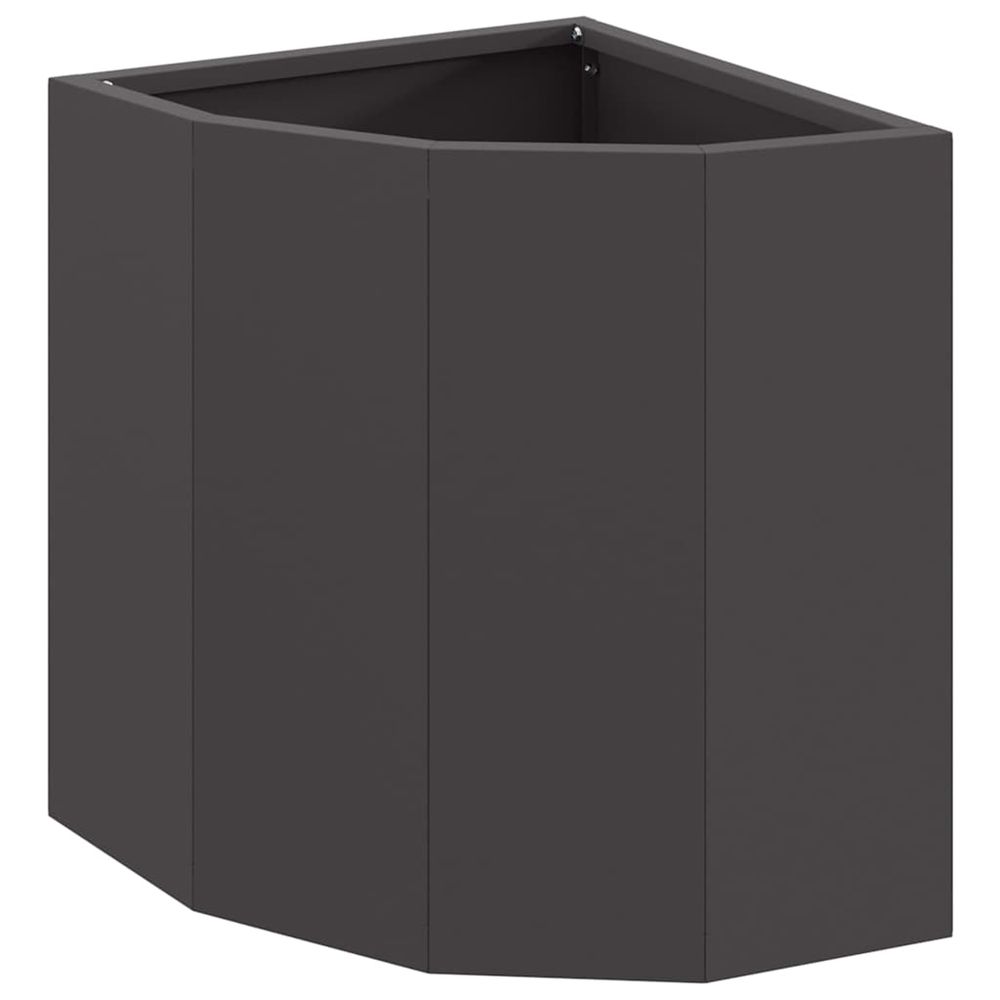 Jardinière d'extérieur d'angle noir 30 x 30 x 35 cm acier