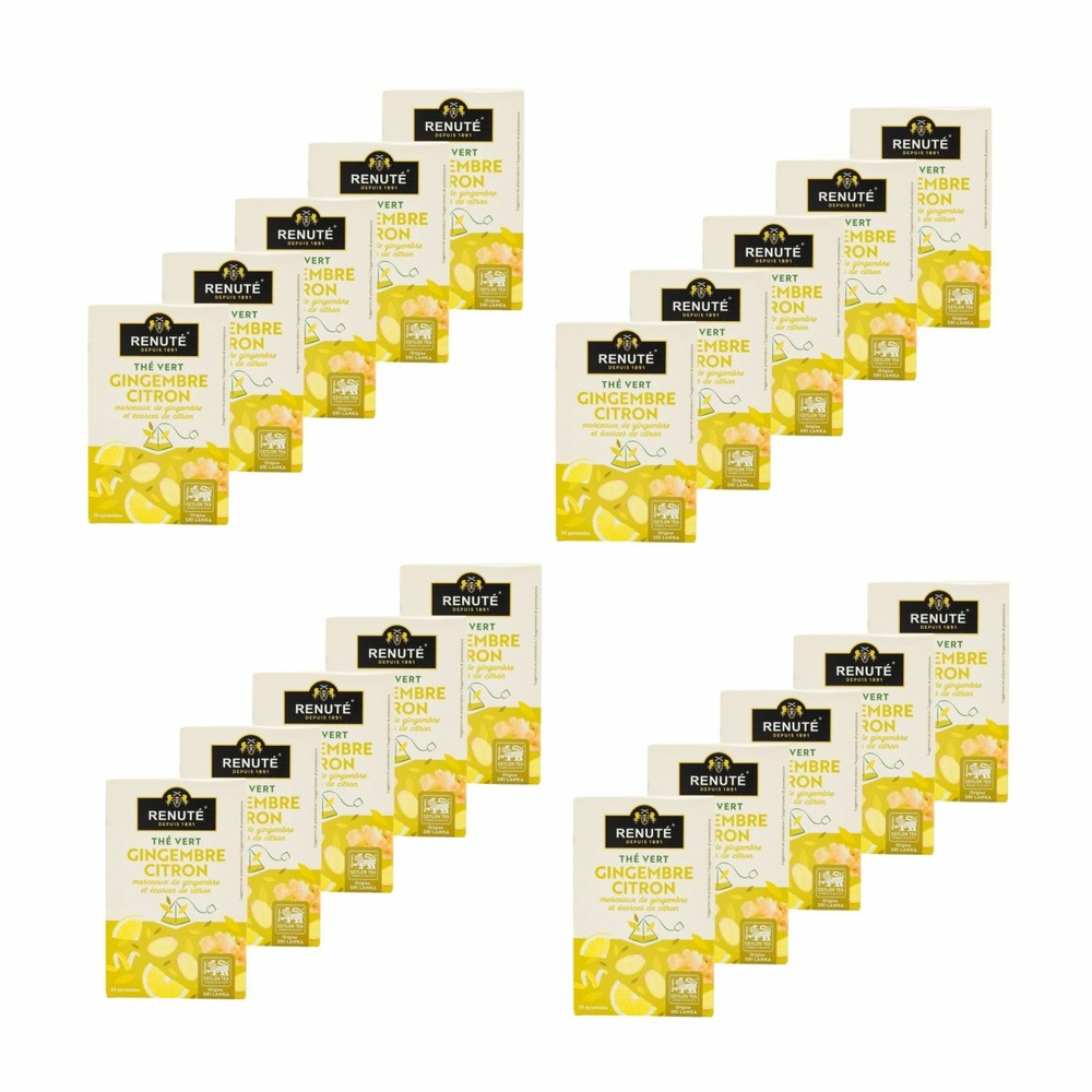 Thé vert gingembre et citron - 20 sachets - renuté
