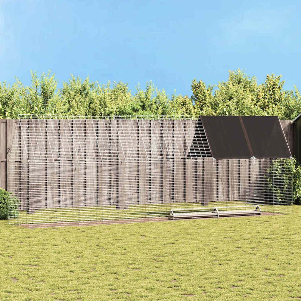 Grand parc grillagé métal robuste protection animaux extérieur 600cm