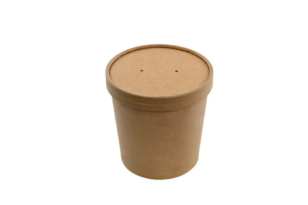 Pot à soupe + couvercle en carton kraft - 250 unités - betik