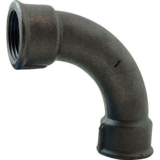 Coude à grand rayon fonte maléable coeur noir 90° femelle/femelle - 1''