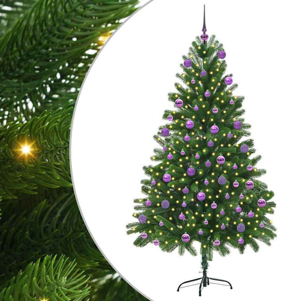 Sapin de noël avec 300 led avec support vert 180 cm pe